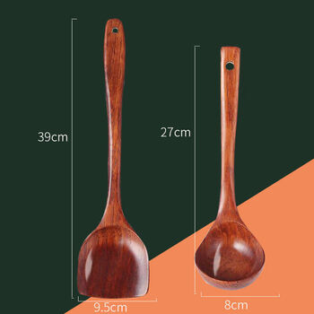 Tuojin wooden spatula, long handle wooden spatula, does not hurt the pot, wooden spatula, non-stick pan, special wooden spatula, cooking spatula, frying spatula, 39 cm large spatula