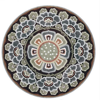 Fantasy round carpet american ethnic bohemian round carpet living room bedroom coffee table hanging basket computer swivel chair dark green 29 (color as shown) 80cm diameter