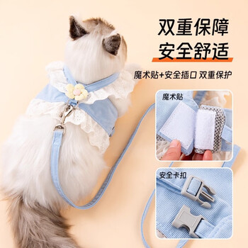 Shantou lincun amor dog leash lace princess dress can tow teddy bichon schnauzer small puppy cat anti-blue traction set xs (recommended 1-3 catties, please refer to the bust and back length)