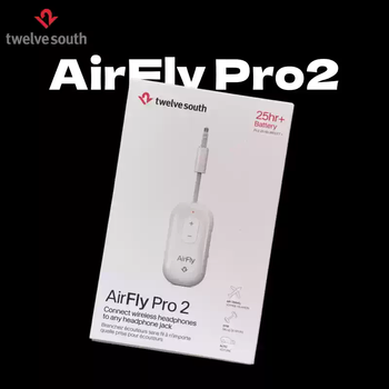 Twelvesouth dual bluetooth transmitter aircraft audio receiver airflypro2 headphone adapter airflypro2 white丨can connect two pairs