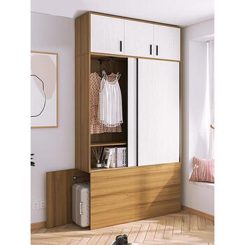 Wing fantasy bedside wardrobe sliding door storage double door cabinet hanging wardrobe moving length 1.5 meters (three door cabinet cabinet depth 40cm) total cabinet height 2. 3 doors