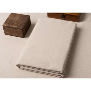 Yusenyi plain tablecloth thickened coffee table tablecloth round table cover conference rectangular hemp color (edged) 80x120cm