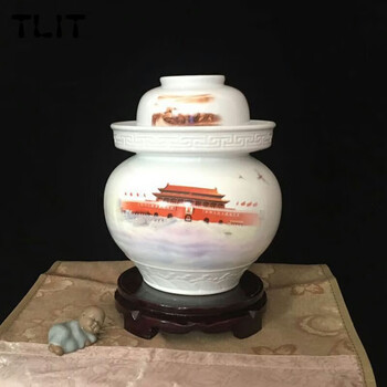 Tlit jingdezhen ceramic pickle jar high white porcelain 10kg 20kg 30kg pickle jar sichuan pickle jar inner cover sealed jar 10kg china dream