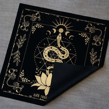 Yusenyi arigold marigold luo card tower table card luo card black bronzing mat velvet tarot cloth black 25# 49x49cm deerskin velvet