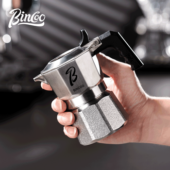 Bincoo316 stainless steel moka pot three-valve double-valve coffee pot household small concentrated espresso coffee machine