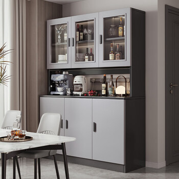 Pupan solid wood sideboard integrated wall-mounted living room wine cabinet tea cabinet storage cabinet multi-functional meal preparation storage storage cabinet preferred 1.5cm thickened environmentally friendly european pine board | free 2