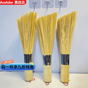 Tuojin's new old-fashioned bamboo pot brush, kitchen pot brush artifact, restaurant cooking special bamboo pot brush, household commercial bamboo brush, extra long, thick and large diagonal mouth, 2 + 2 dishwashing rags