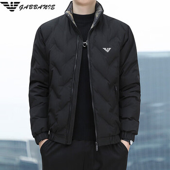 Armani (armani) down jacket men's winter 2026 new hoodless stand collar business casual duck down warm jacket black warm duck down 2xl