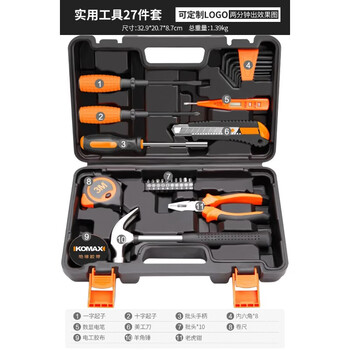 Comex household daily tool set multi-functional impact drill hardware electrician encyclopedia combination tool box set 27-piece practical tool set