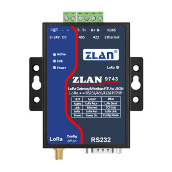 Zlan lora gateway wireless module serial port rs232/485/422/ethernet to lora two-way data transmission equipment zhuolan/z rs232_485_422_ethernet to lora (two-way