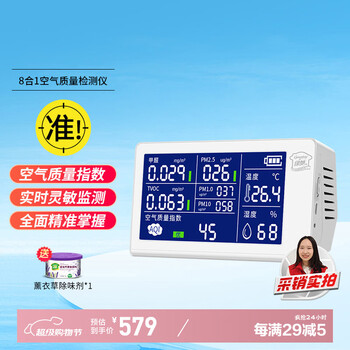 Greenchi 8-in-1 formaldehyde detection instrument professional pm2.5 air quality detection tvoc benzyl alcohol test box temperature and humidity