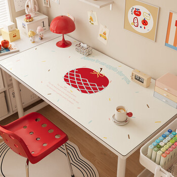Fantasy study table computer table mat ins style atmosphere small tablecloth girls bedroom desk table protection mat silicone woven apple 40x120cm