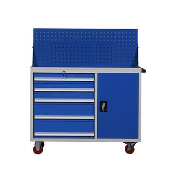 Myers my-sccb52 left 5 drawer tool cart with door hanging plate 1075 515 1240mm gray white + blue 1 set