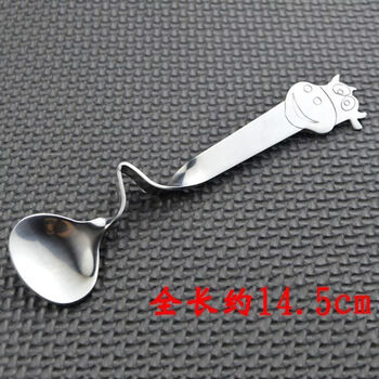 Runhuanian stainless steel special-shaped small spoon internet celebrity creative cute twisted hanging cup spoon coffee stirring spoon ice cream dessert spoon 5 pieces