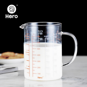 Heat-resistant glass measuring cup milliliter scale cup thickened milk cup measuring cup kitchen baking cup can be heated