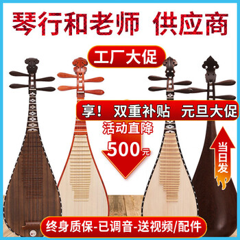 Folk music professional pipa mahogany chicken wing wood rosewood pipa instrument beginner introductory teaching adult pipa instrument adult rosewood axis performance level