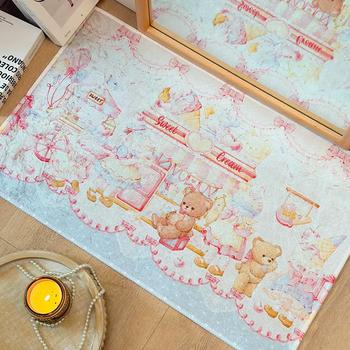 Yusenyi liora home ora gothic lolita carpet bedroom floor mat bedside non-slip mat door mat lolita gold diamond velvet ice cream 50 pieces