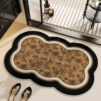 Fantasy bathroom floor mat diatom mud bathroom absorbent foot mat bathroom non-slip mat household toilet door carpet qiye flower type new upgraded antibacterial diatom mud 40x60cm strong water absorption upgraded anti-slip upgraded style
