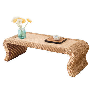 Hong zhijing selects simple rattan tatami coffee table floor table japanese zen tea table balcony table chinese culture low table bay window table kang table original color extra large 120*50*38