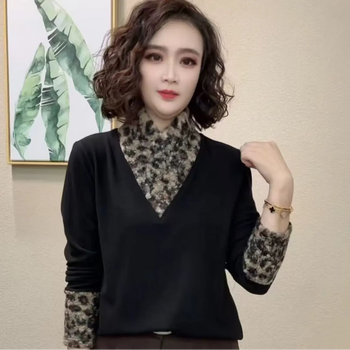 2025 winter long-sleeved women's slim-fit regular style fashionable t-shirt top black 3xl recommended weight 130-140 catties