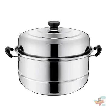 Tuojin imported quality 304 extra thick stainless steel double-layer steamer from japan, household steamer, large soup pot, steamed fish pot, electromagnetic, one day off the shelf after clearance + thickening + cover + 2 steaming sheets 26cm