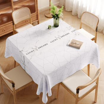 Fantasy square tablecloth, no-wash tablecloth, washable eight immortals table coffee table mat, simple technology silver deer, thickened, waterproof, oil-proof and anti-scalding. the size can be customized. contact customer service (if you have not contacted us, we will send you a small sample or empty package)