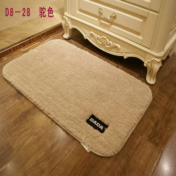 Yusenyi dada solid color floor mat water-absorbent non-slip bathroom door mat machine washable long hair bathroom foot mat bed front mat household camel 50x80cm standard door size