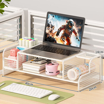 Fantasy computer stand elevated laptop grill support rack cooling rack suspended bracket office workstation table white