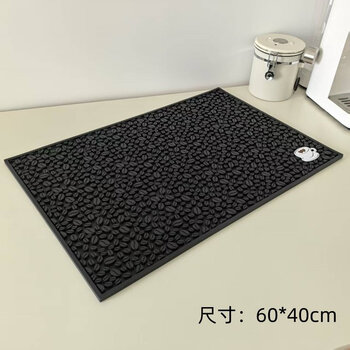 He jiagong milk tea shop drain mat coffee bean coffee bar mat non-slip mat coffee utensil storage mat milk tea shop coffee coffee bean style 60*40 cm classic black drain mat