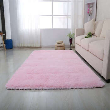 Yusenyi washable princess carpet bedroom bedside blanket living room coffee table full carpet home large area carpet floor mat can be customized solid color off-white 80x160