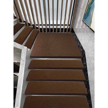 Fantasy floor mat solid wood stair step mat anti-slip mat home stair mat carpet custom glue-free self-adhesive stair carpet coffee solid color 55x22+4.5cm lower hem