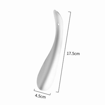 Shantou lincun stainless steel extended shoehorn household portable shoe artifact for the elderly original color 18 cm stainless steel shoehorn