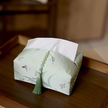 Yusenyi high-end brocade embroidery tissue box set new chinese paper tissue box car interior living room desktop mid-century style storage box landie