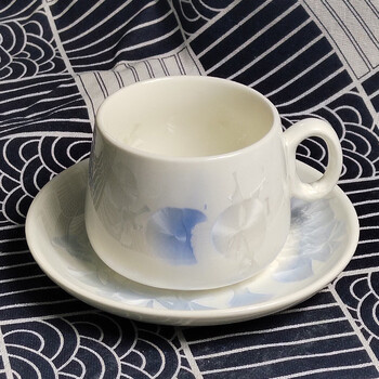 Mppmck kiln-turned coffee cup set ceramic home simple light luxury crystal glaze water cup cup saucer mug gift box white 300