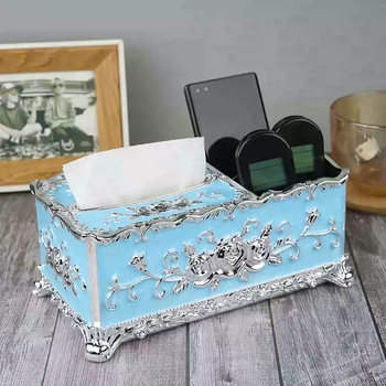 Yusenyi nordic tissue box home living room coffee table paper drawer creative simple personalized tissue box bedroom paper drawer storage box 22 new multi-functional silver west lake blue