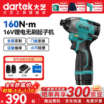 Dayi rechargeable screwdriver household electric screwdriver dual battery set lithium battery screwdriver electric screwdriver set q3-160-1 brushless | 2.0ah dual battery set