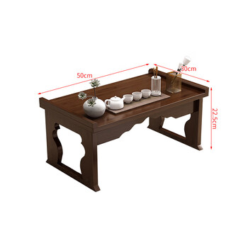 Qiulinse tatami coffee table solid wood chinese style low table tea table foldable bay window table balcony antique small table household kang table brown folding small table 50 long