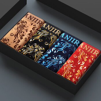 Nanjiren underwear men's pure cotton antibacterial men's boxer briefs for teenagers and boys large size loose breathable trendy boxer shorts trendy cotton group b 4 pack m recommended 100-120 catties