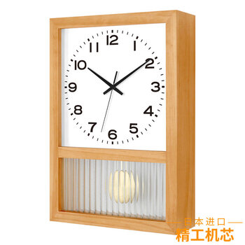Zrqf japan original imported retro solid wood wall clock home living room silent clock light luxury simple high-end desk clock original wood frame white surface seiko movement 12 inches