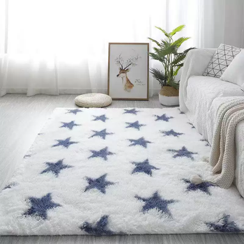 Yusenyi carpet bedroom living room coffee table thickened plush bedside rug sleeping and sitting girls room home floor five-pointed star customized size contact customer service