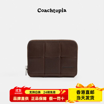 Coach new product coachtopia/city wrap-around zipper wallet lightweight commuting maple brown 1