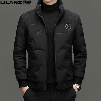 Lilang shopping mall same style men's short down jacket winter new medium and young business casual men's white duck down collar jacket black l 175 (120-135 pounds)