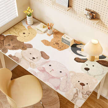 Yusenyi desk pad student study desk writing desk desktop protection pad computer office waterproof desk pad cute muppet square horizontal 40x80cm