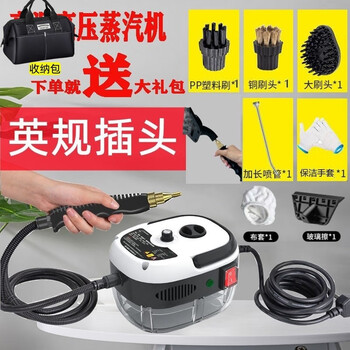 Rsrddy german high-pressure and high-temperature steam cleaning hood air conditioner household appliances household disinfection multi-functional cleaning tool 220 british plug glass brush cloth cover storage bag for hong kong and other uses