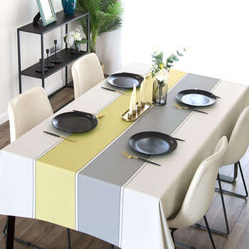 Yusenyi high-end striped double dining table household waterproof and anti-scalding coffee table mat tv cabinet cloth double table flag style tablecloth yg108 tablecloth 125x180