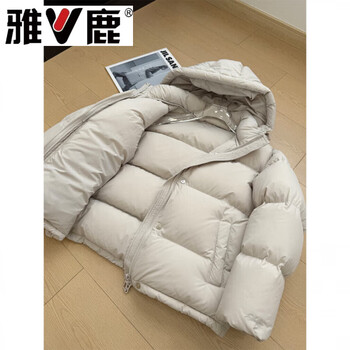 Yalu 2026 winter new style 95 white duck down new national standard down jacket thickened down jacket for women short style small high-end jacket korean light gray xs 85-110 catties