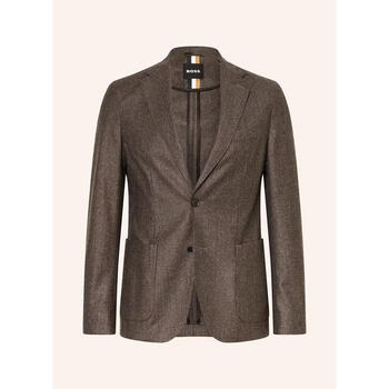 Boss men's jacket slim and crisp plaid business commuting jacket formal 202 dark brown one size | 56