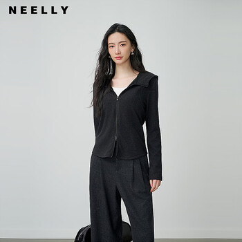 Neelly shopping mall's new winter casual commuter short coat for women, sports style, versatile and simple top, dark gray s
