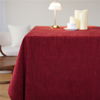 Naaishi linen tablecloth rectangular dining table cotton and linen tablecloth custom-made plain solid color nordic style zen retro classical tea yiman drape tablecloth crimson 150*240cm suitable for 90180 tea table