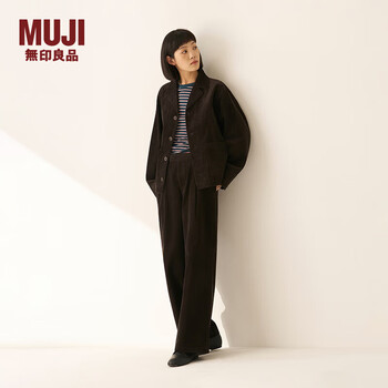 Muji women's kapok corduroy jacket women's jacket women's outerwear 25 winter bd10rc5a dark brown s (155/80a)